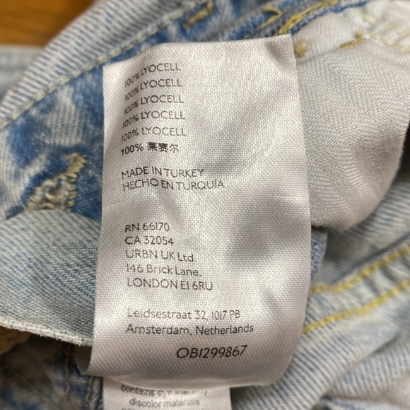 NWT We The Free Denim Overalls Size Small Blue Wide Leg Distressed Lyocell - Picture 12 of 13